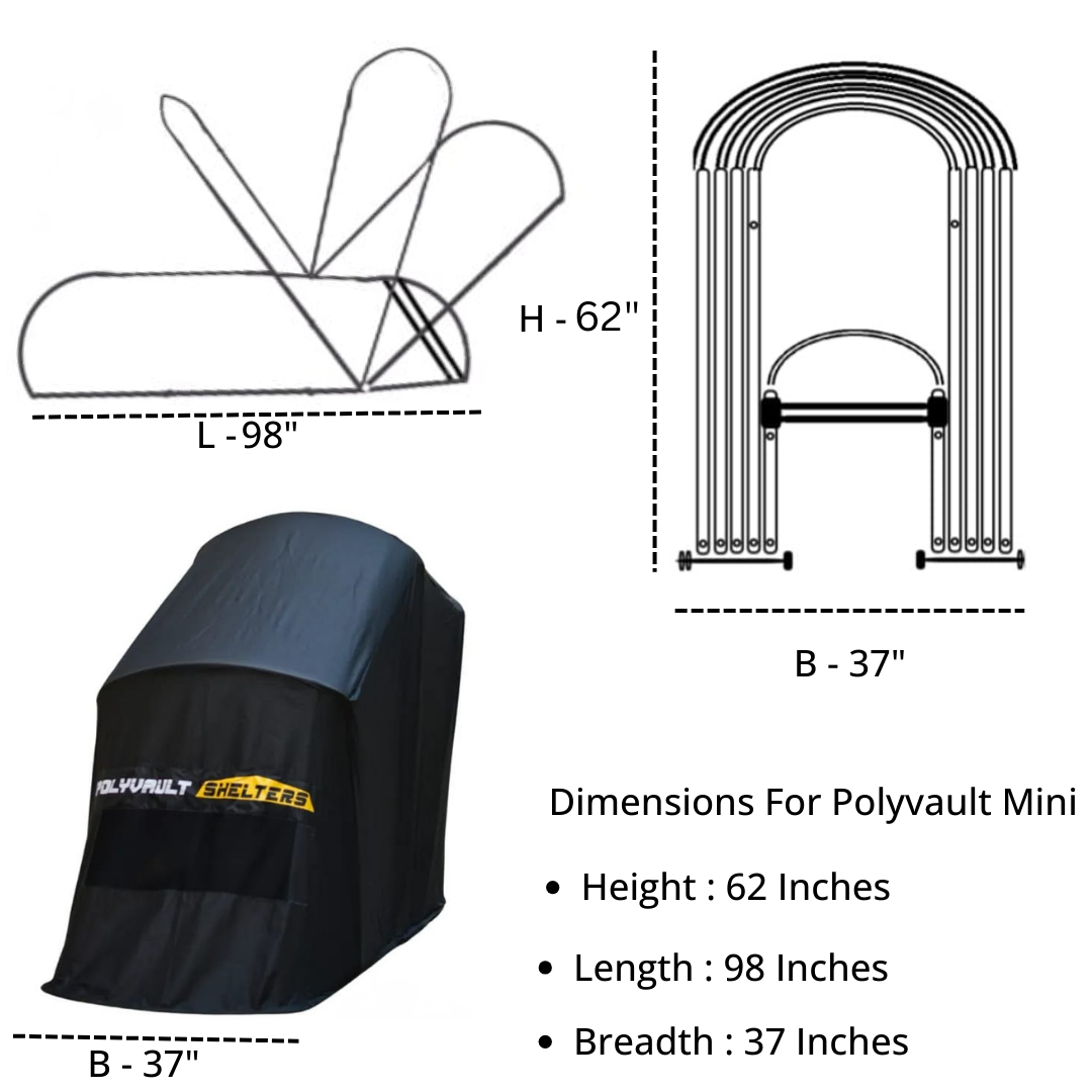 Polyvault Mini - Bike Shelter for Kawasaki Vulcan s