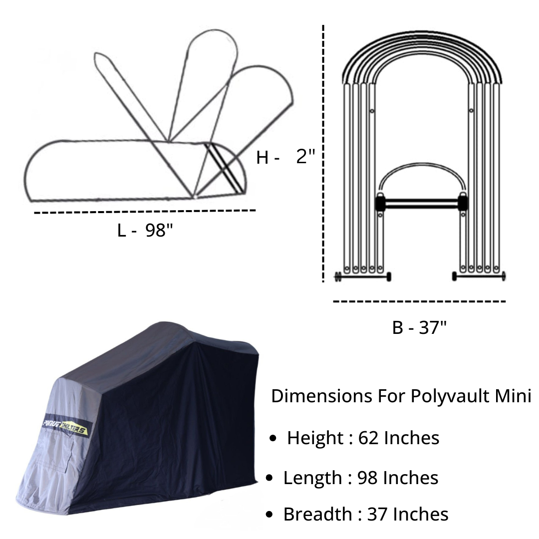 Polyvault Mini Pro - Bike Shelter For Triumph Daytona 660